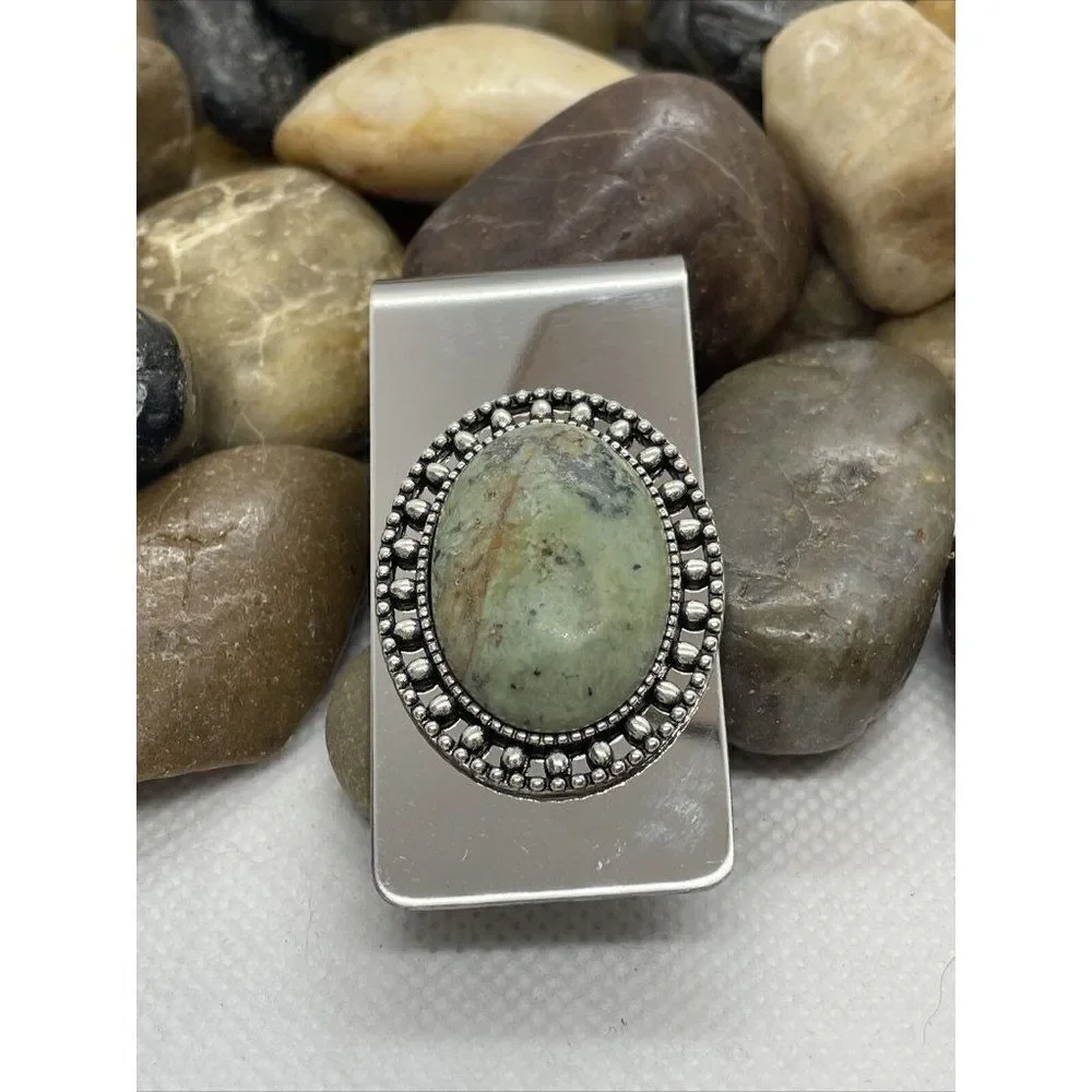TURQUOISE Western Money Clip Stainless Steel UNIQUE Quality Wedding Party Gift